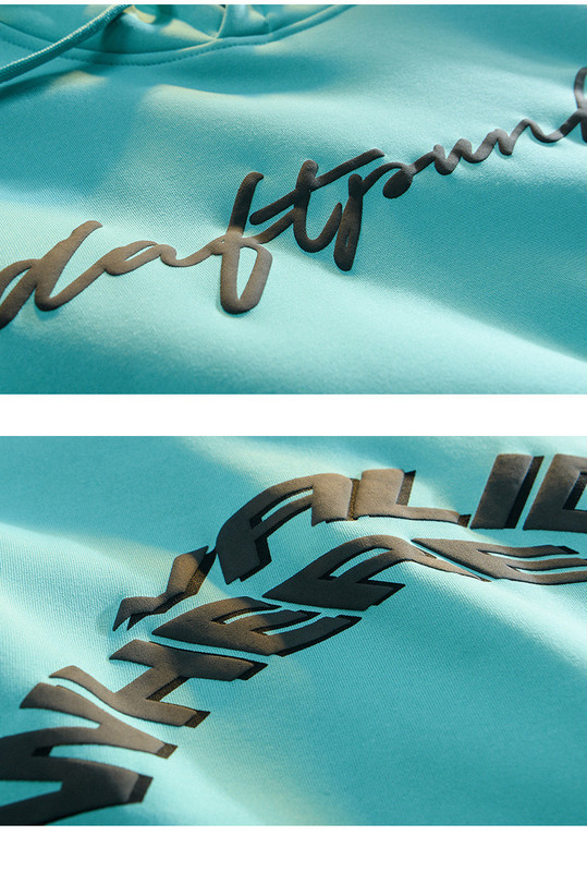 Hanorac casual pentru bărbați cu inscripție și glugă