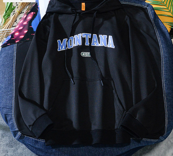 Férfi pulóver felirattal és kapucnival - három színben