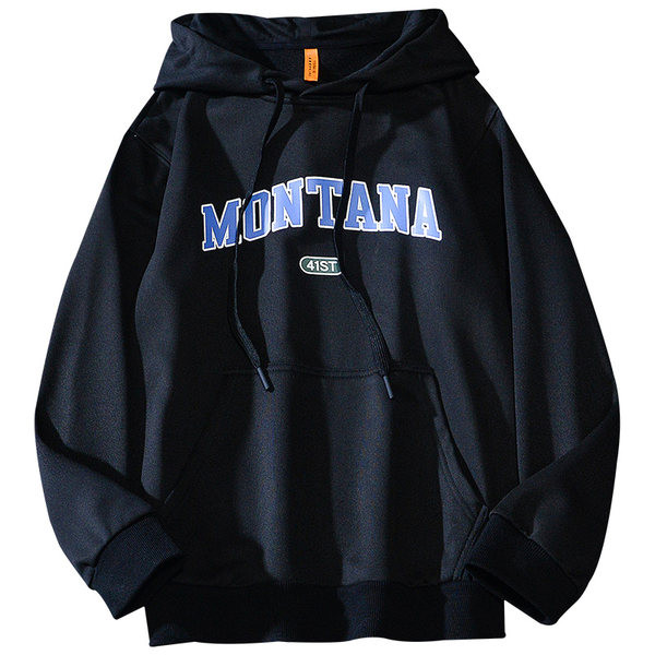 Férfi pulóver felirattal és kapucnival - három színben