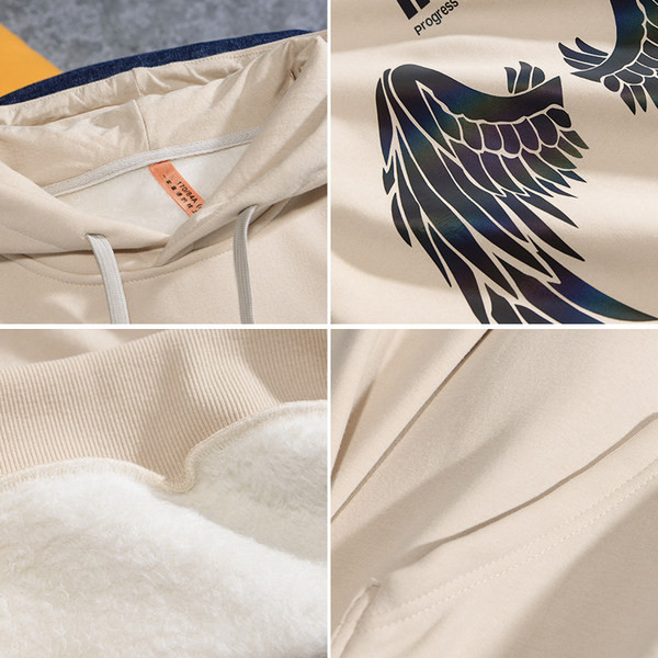 Férfi pulóver rátéttel és kapucnival - többféle színben