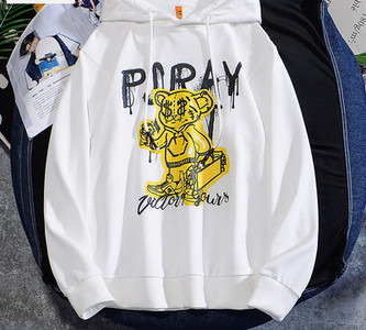 Ανδρικό φούτερ με κουκούλα και στάμπα - σε πολλά χρώματα