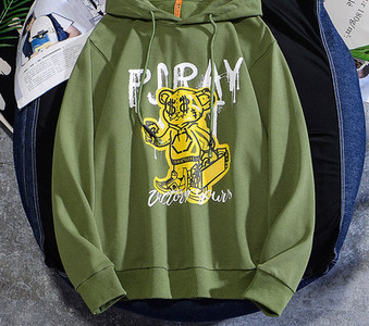 Ανδρικό φούτερ με κουκούλα και στάμπα - σε πολλά χρώματα