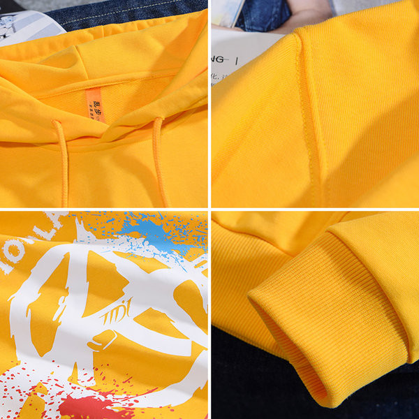 Hanorac pentru bărbați cu glugă și inscripții - mai multe culori