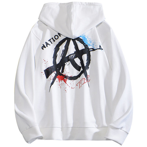 Hanorac pentru bărbați cu glugă și inscripții - mai multe culori