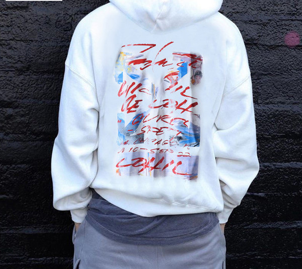 Ανδρικό μοντέρνο φούτερ με στάμπα και κουκούλα