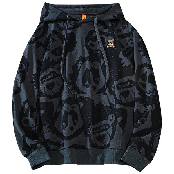 Μοντέρνο ανδρικό φούτερ με κέντημα χωρίς κούμπωμα