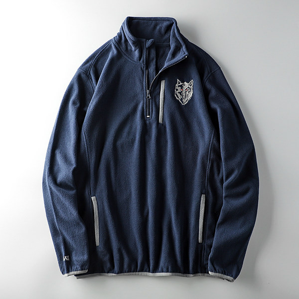 Hanorac barbatesc cu broderie si fermoar