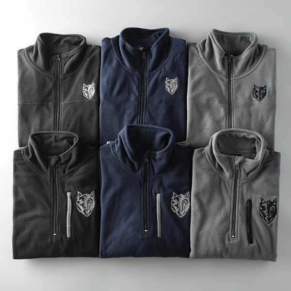 Hanorac barbatesc cu broderie si fermoar