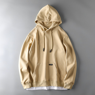 Αθλητικό μονόχρωμο φούτερ με κουκούλα και τσέπη