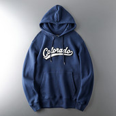 Ανδρικό αθλητικό φούτερ με κουκούλα και κεντητή επιγραφή