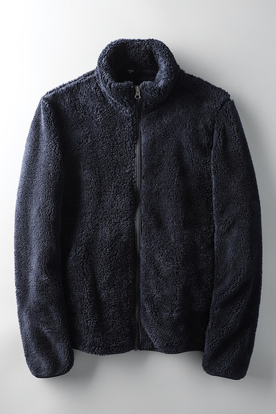 Geacă de iarnă de pluș pentru bărbați cu buzunare și închidere cu fermoar