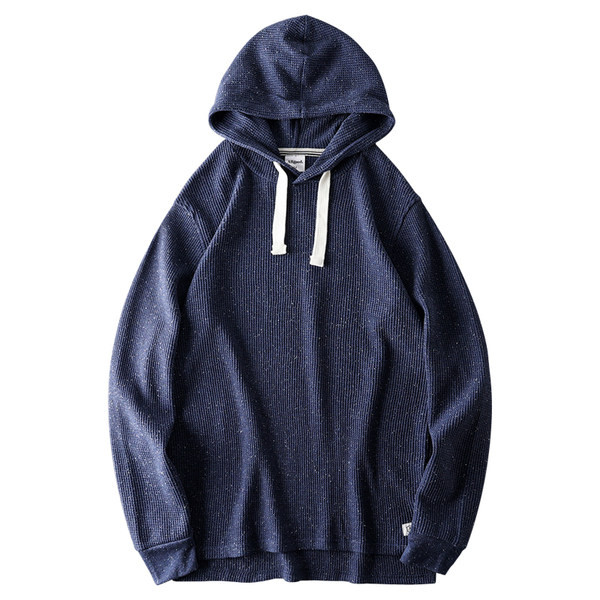 Egyszínű hétköznapi pulóver kapucnival és nyakkendővel