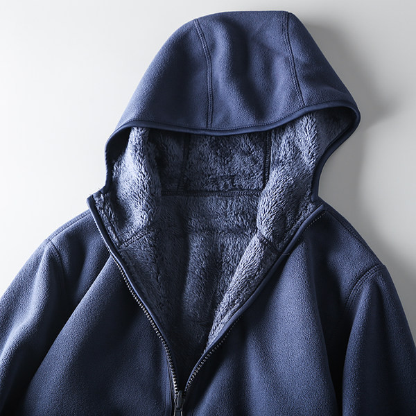 Ανδρικό φούτερ με πολική φόδρα και φερμουάρ