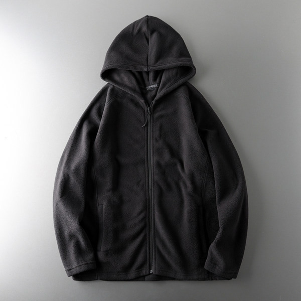 Μονόχρωμο ανδρικό φούτερ με κουκούλα και φερμουάρ - απλό μοντέλο