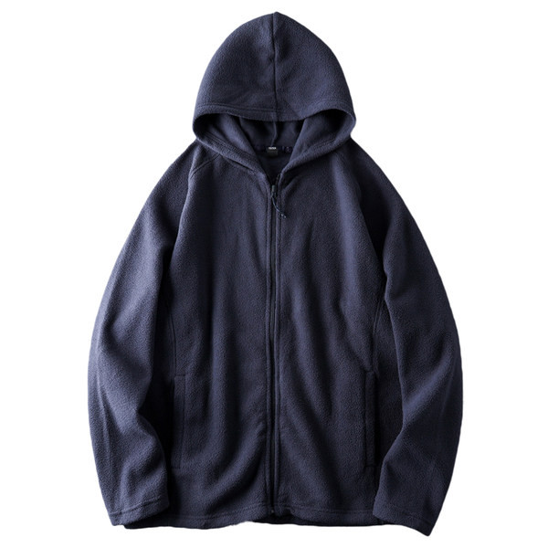 Μονόχρωμο ανδρικό φούτερ με κουκούλα και φερμουάρ - απλό μοντέλο