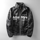 Κομψό ανδρικό φούτερ με επιγραφές χωρίς κουκούλα