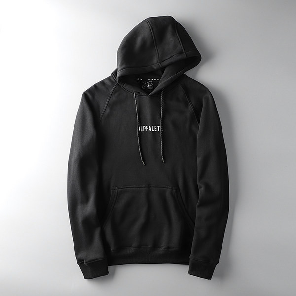 Férfi pulóver kapucnival és nyakkendővel fekete színben