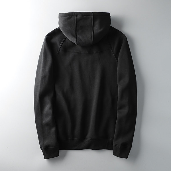 Férfi pulóver kapucnival és nyakkendővel fekete színben