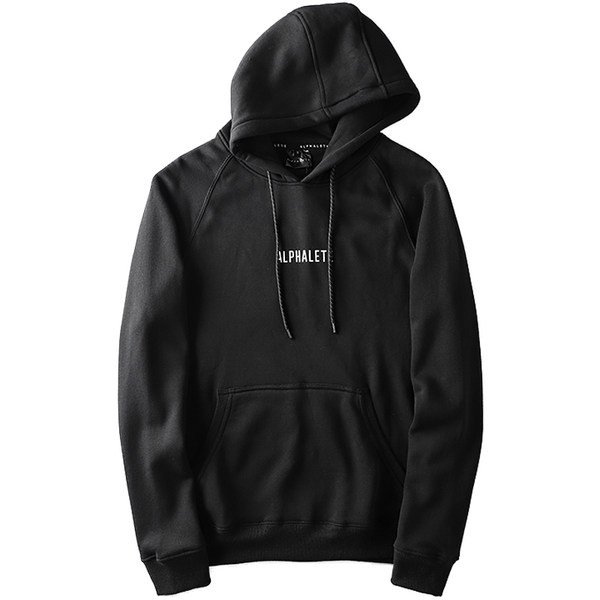 Férfi pulóver kapucnival és nyakkendővel fekete színben