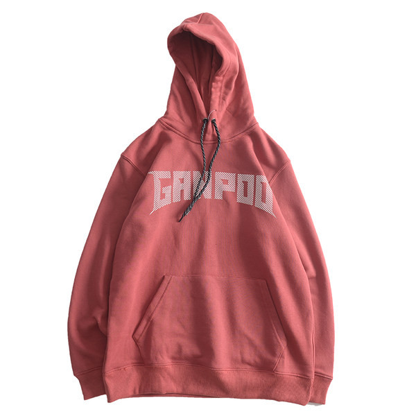 Férfi sportpulóver felirattal és zsebbel