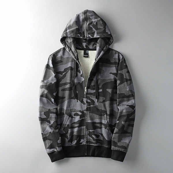 Ανδρικό φούτερ παραλλαγής με κουκούλα σε γκρι και πράσινο χρώμα