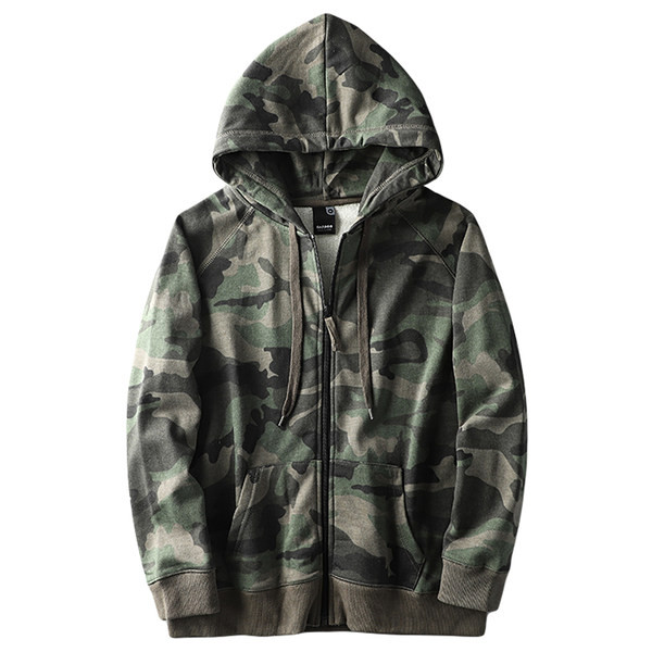 Ανδρικό φούτερ παραλλαγής με κουκούλα σε γκρι και πράσινο χρώμα