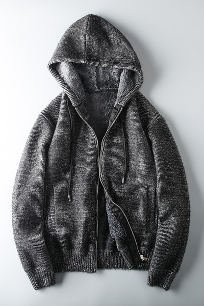 Hanorac de iarnă pentru bărbați cu căptușeală caldă și glugă