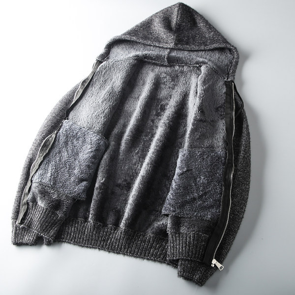 Hanorac de iarnă pentru bărbați cu căptușeală caldă și glugă