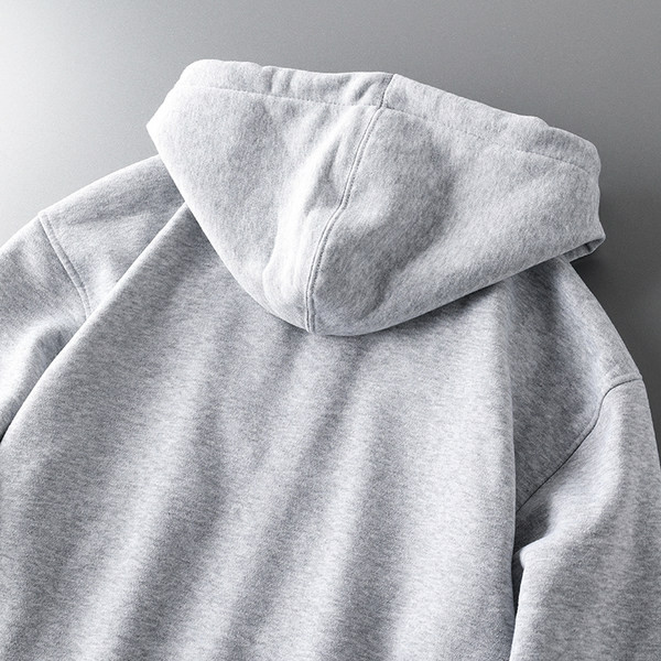 Hanorac casual pentru bărbați, cu glugă și fermoar, de culoare gri