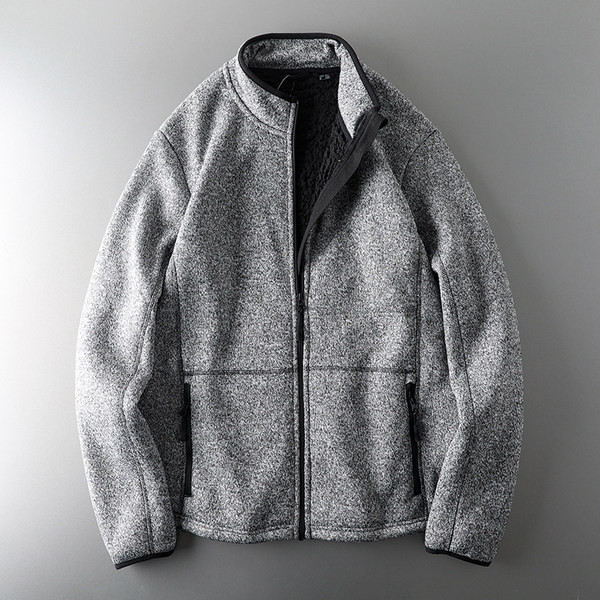 Χειμερινό ανδρικό φούτερ σε γκρι χρώμα με φερμουάρ