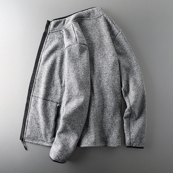 Χειμερινό ανδρικό φούτερ σε γκρι χρώμα με φερμουάρ