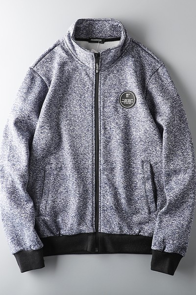 Hanorac casual pentru bărbați cu guler înalt în negru și gri