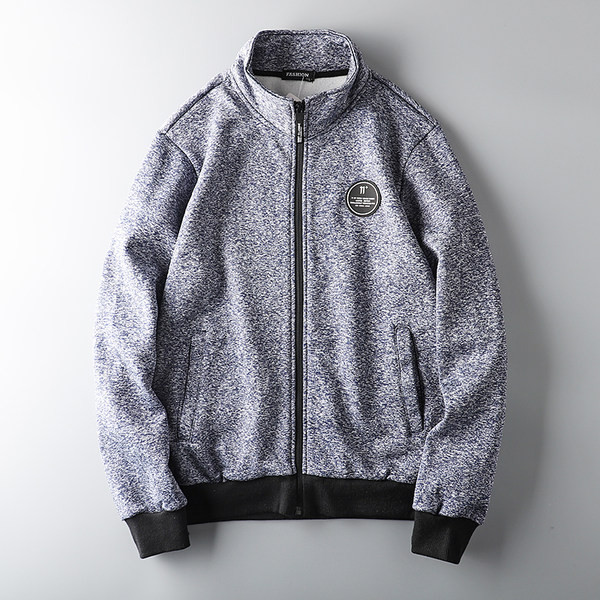 Hanorac casual pentru bărbați cu guler înalt în negru și gri