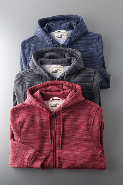 Ανδρικό φούτερ με φερμουάρ και κουκούλα - σε τρία χρώματα