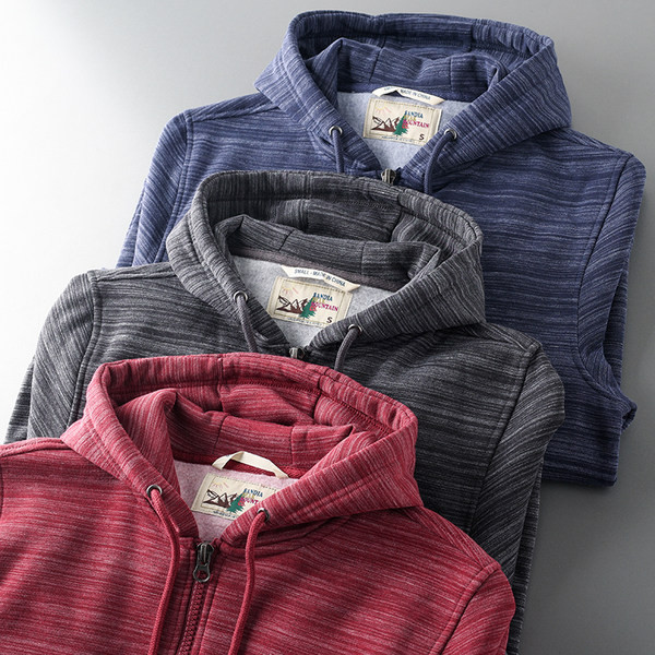 Ανδρικό φούτερ με φερμουάρ και κουκούλα - σε τρία χρώματα