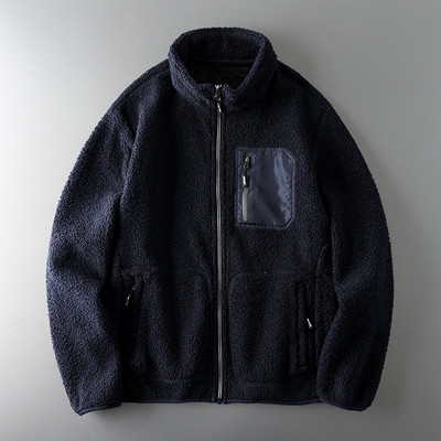 Hanorac polar pentru bărbați cu buzunar și fermoar