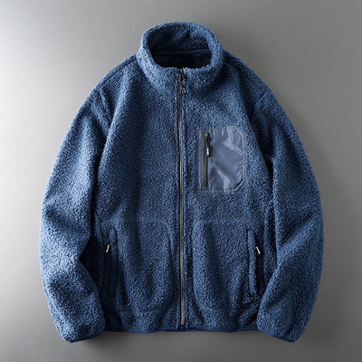 Hanorac polar pentru bărbați cu buzunar și fermoar