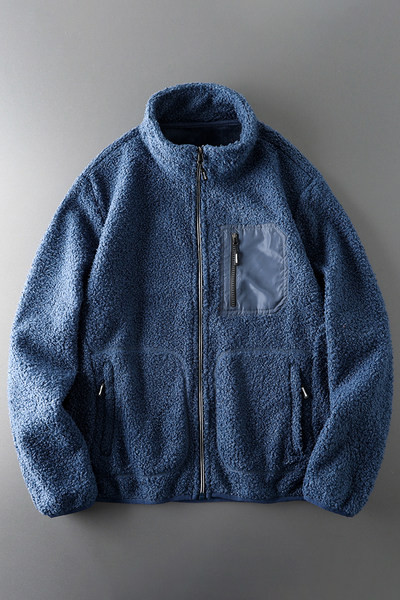 Hanorac polar pentru bărbați cu buzunar și fermoar