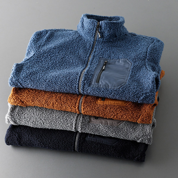 Hanorac polar pentru bărbați cu buzunar și fermoar