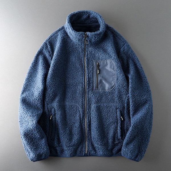 Hanorac polar pentru bărbați cu buzunar și fermoar