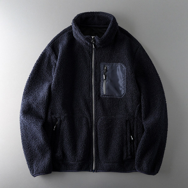 Hanorac polar pentru bărbați cu buzunar și fermoar