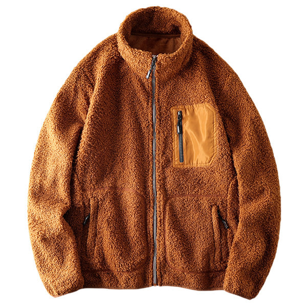 Hanorac polar pentru bărbați cu buzunar și fermoar