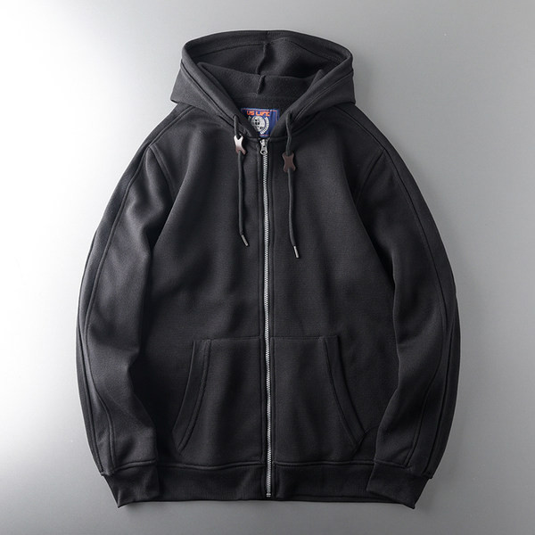 Ανδρικό αθλητικό φούτερ με κουκούλα σε γκρι και μαύρο χρώμα