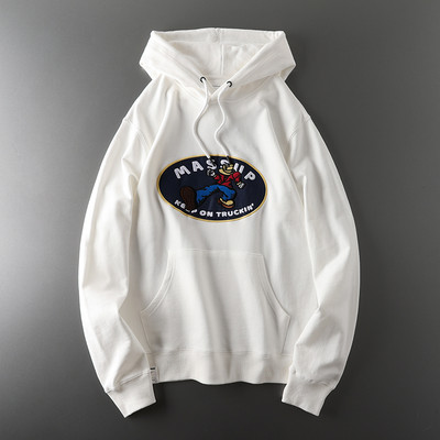 Hanorac pentru bărbați gratuit cu broderie și glugă