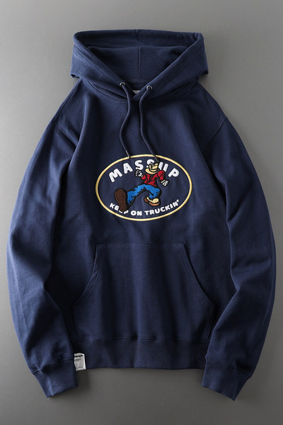 Hanorac pentru bărbați gratuit cu broderie și glugă