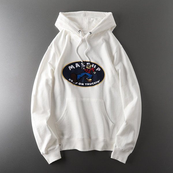 Hanorac pentru bărbați gratuit cu broderie și glugă