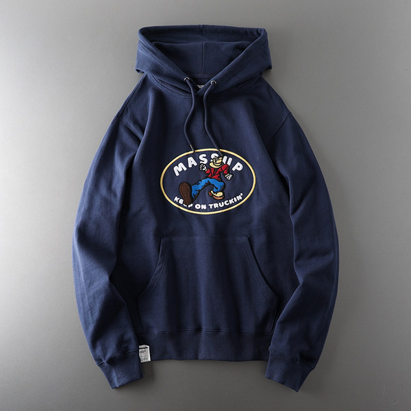 Hanorac pentru bărbați gratuit cu broderie și glugă