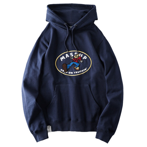 Hanorac pentru bărbați gratuit cu broderie și glugă