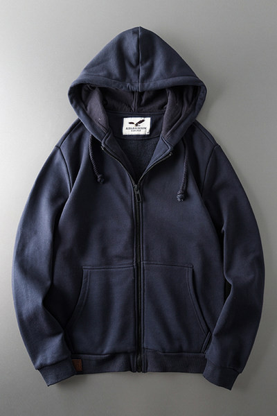 Ανδρικό φούτερ με χοντρή βελούδινη φόδρα και κουκούλα