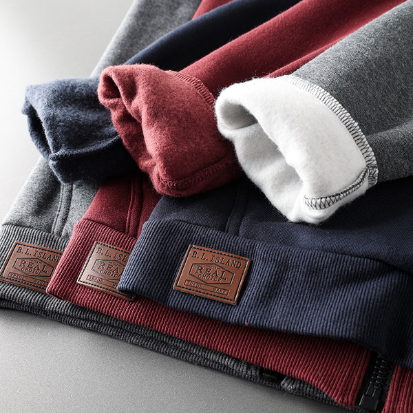 Ανδρικό φούτερ με χοντρή βελούδινη φόδρα και κουκούλα